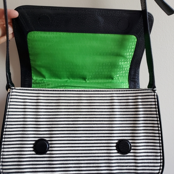 Vintage Kate Spade Striped black and white Canvas Crossbody Bag RARE - Picture 10 of 16